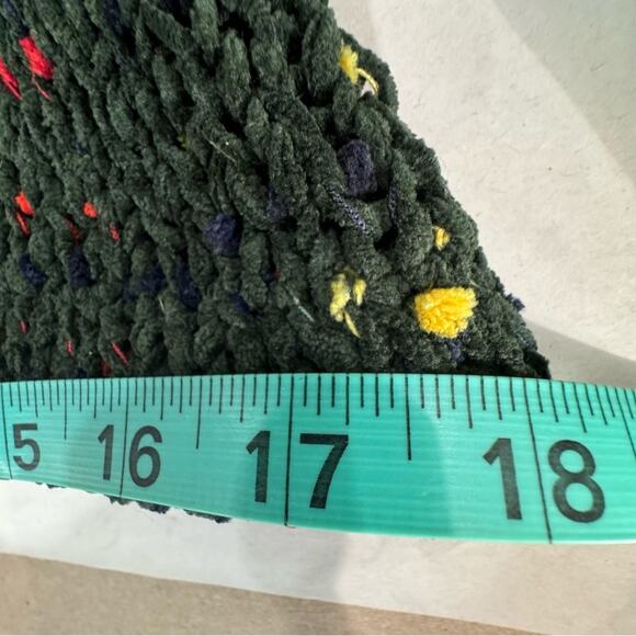 Zara Green Chenille Sweater With Red/Yellow Detail Small - Picture 11 of 16